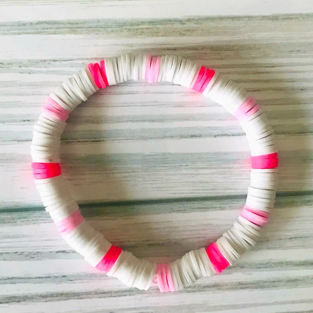 Handmade clay bead bracelet